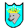[Gray Wolf (Star Crown) Viking Ruler Shield]